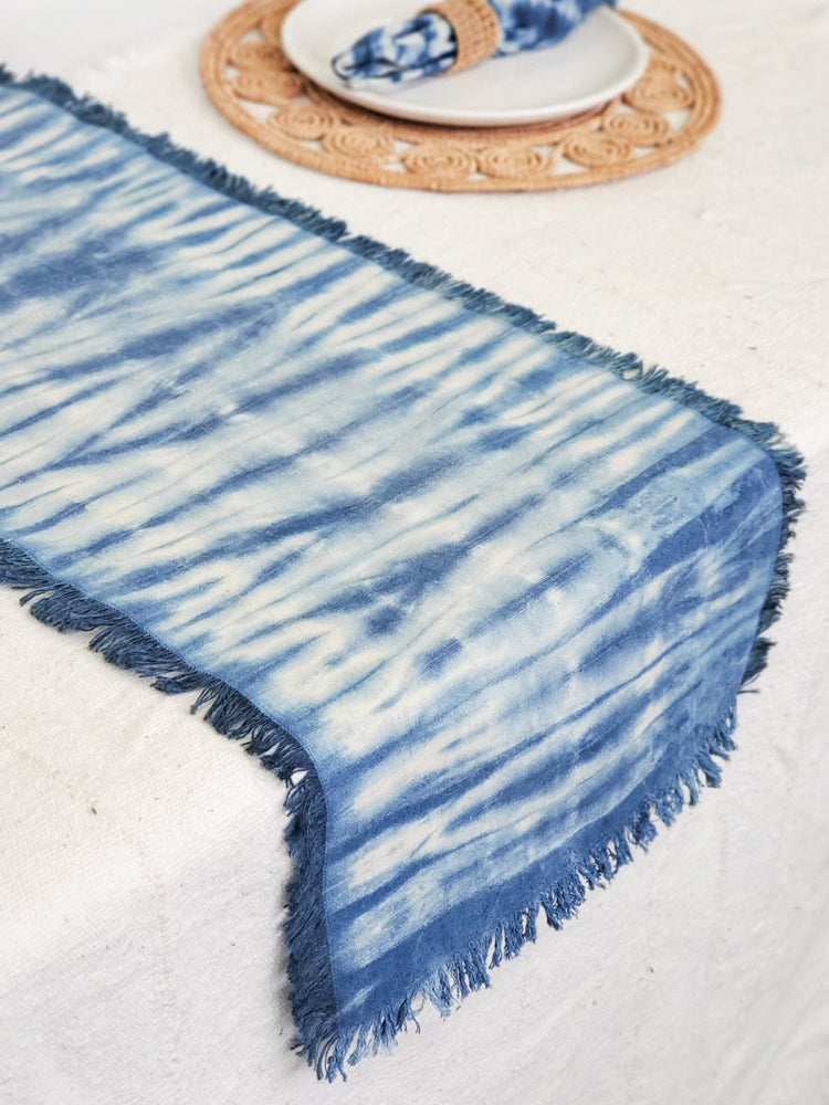 
                      
                        KORISSA Tie Dye Cotton Table Runner, Indigo Blue - lily & onyx
                      
                    