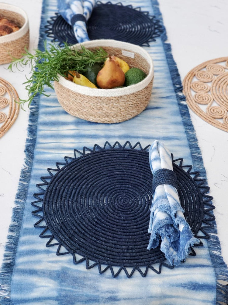 
                      
                        KORISSA Tie Dye Cotton Table Runner, Indigo Blue - lily & onyx
                      
                    