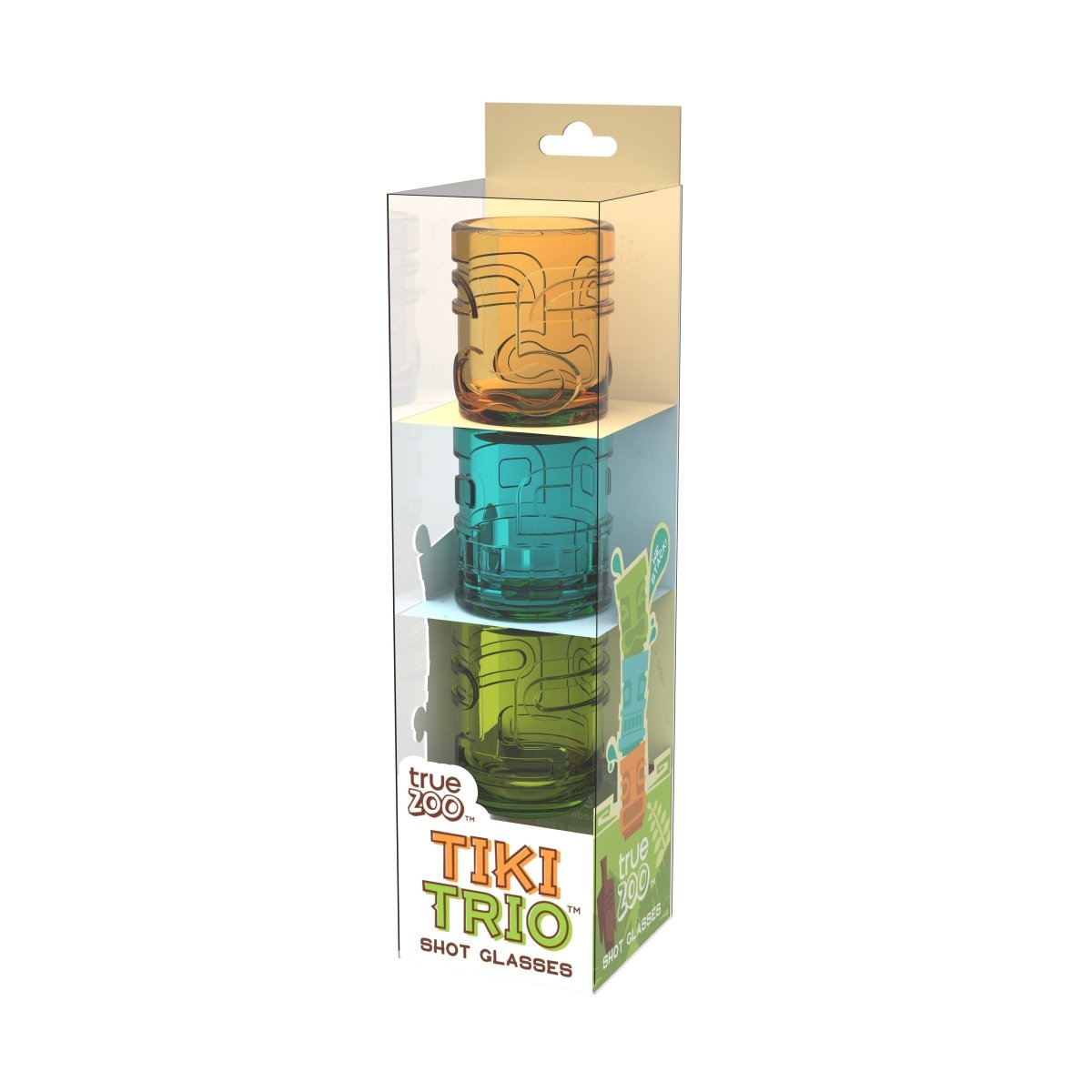 True Tiki Trio Shot Glasses in Assorted Colors, Set of 3