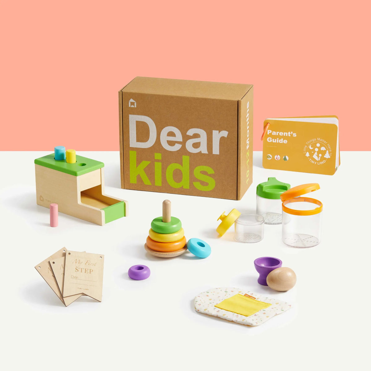 Tiny Land Montessori Wooden Toy Set - 5 - Piece Developmental Kit (10 - 12 Months)