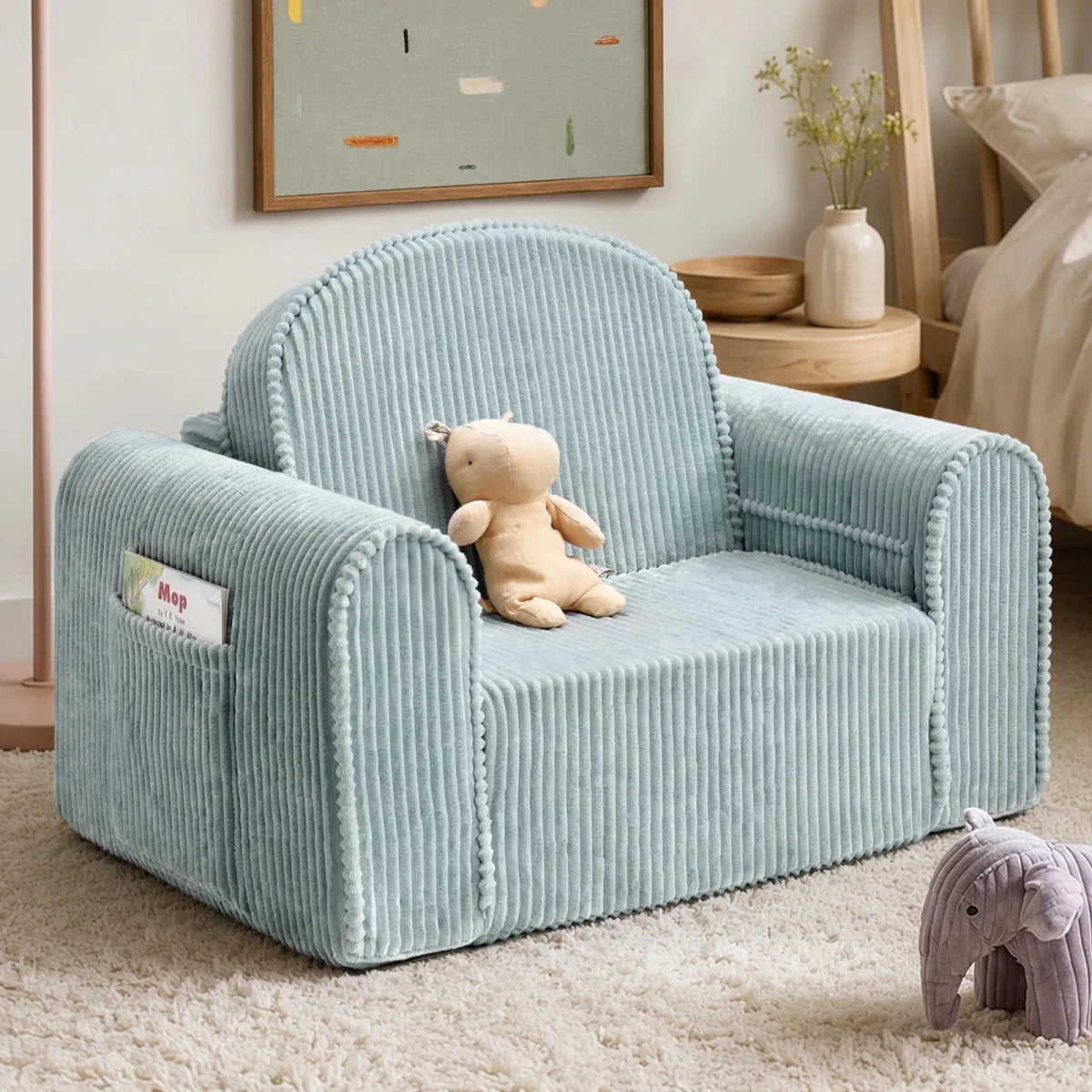Tiny Land Tiny Land® GentleSnug 2-in-1 Corduroy Kids Sofa Chair