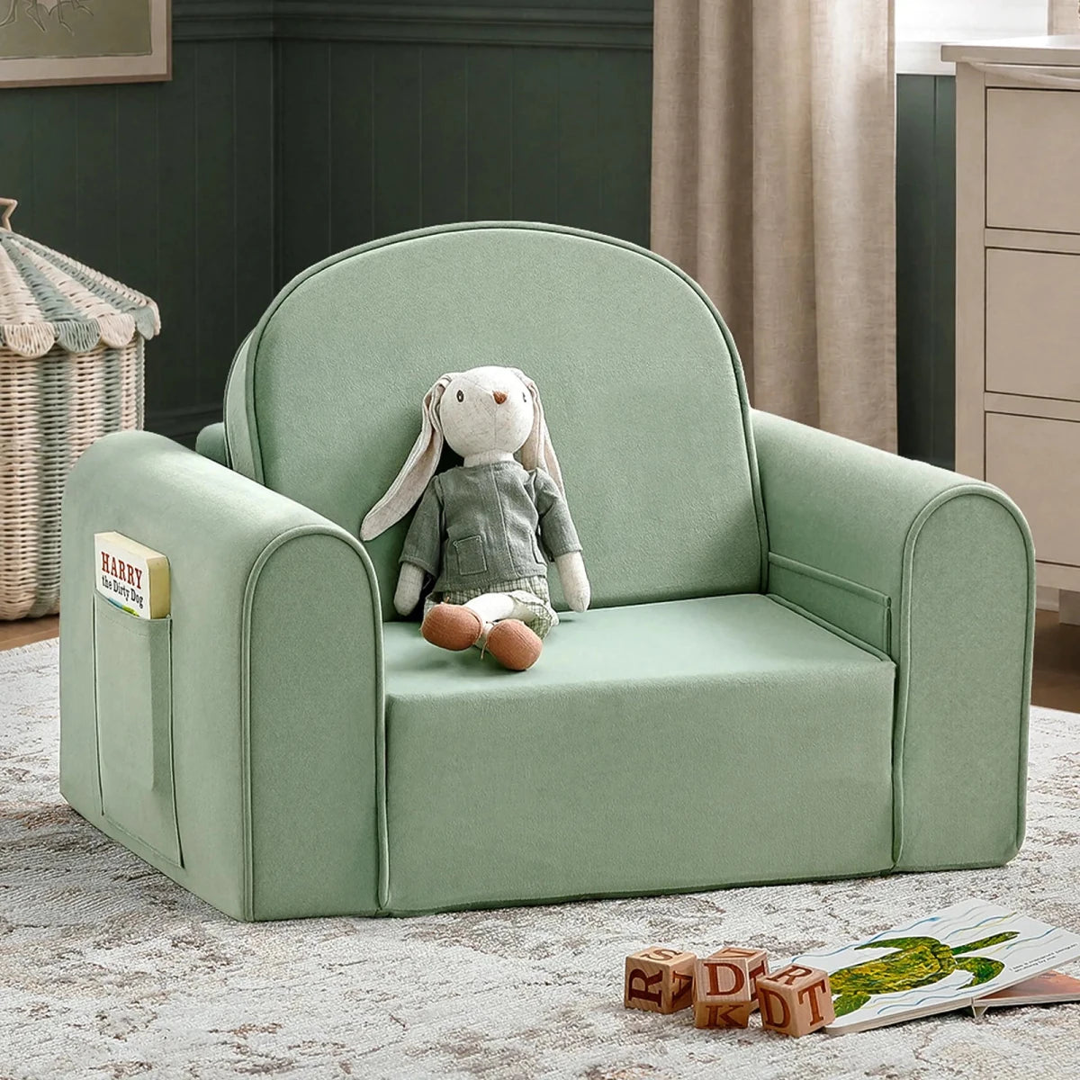 Tiny Land Tiny Land® GentleSnug 2-in-1 Foldable Kids Sofa Chair