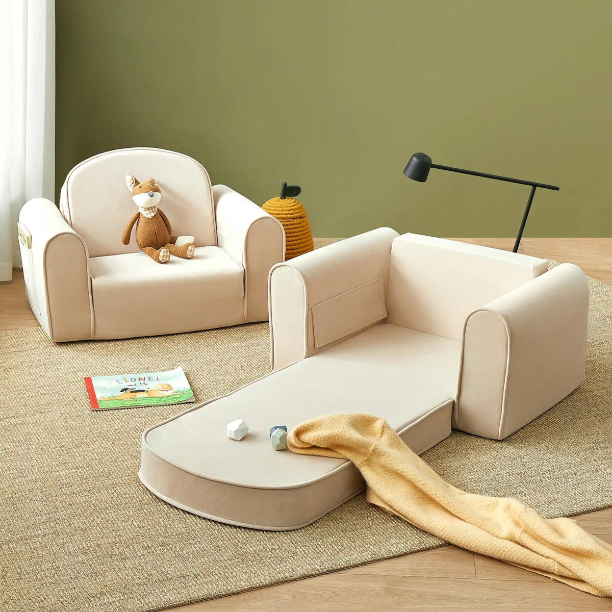 Tiny Land Tiny Land® GentleSnug Kid Chair - Beige White