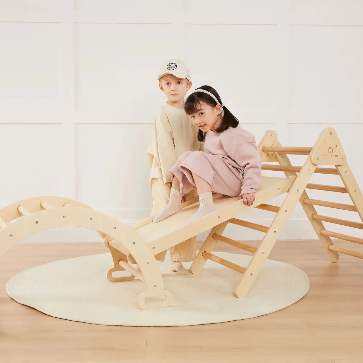 Tiny Land Tiny Land® Pikler Triangle 7-in-1 Montessori Climbing Set (No Play Pad)