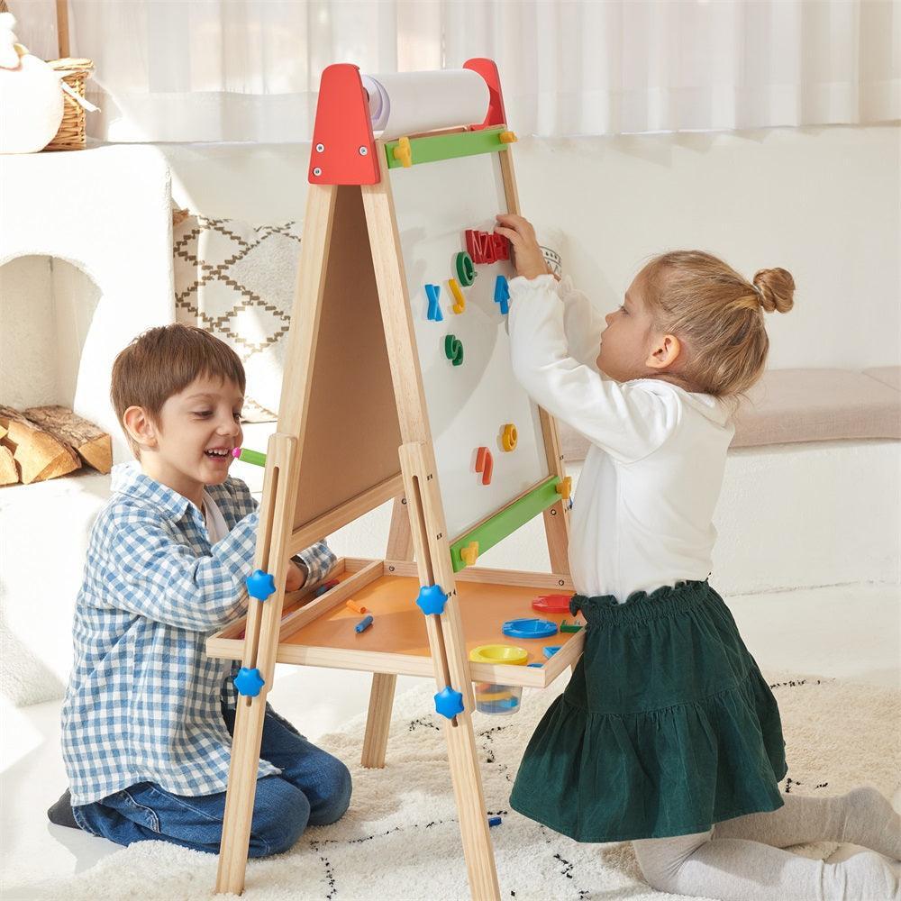 Tiny Land Tiny Land Wooden Double - Sided Kids Art Easel - Adjustable Height