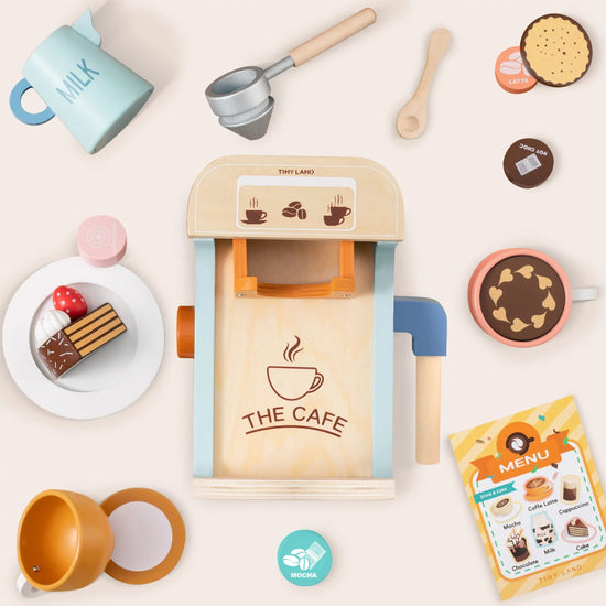 Tiny Land Tiny Land® Wooden Kids Play Coffee Maker Set - lily & onyx