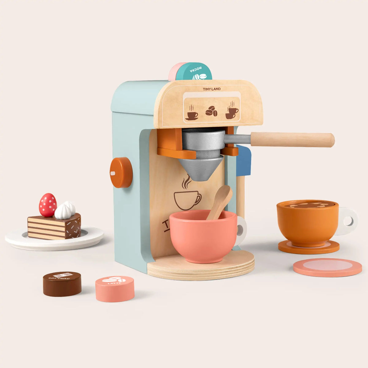 Tiny Land Tiny Land® Wooden Kids Play Coffee Maker Set - lily & onyx