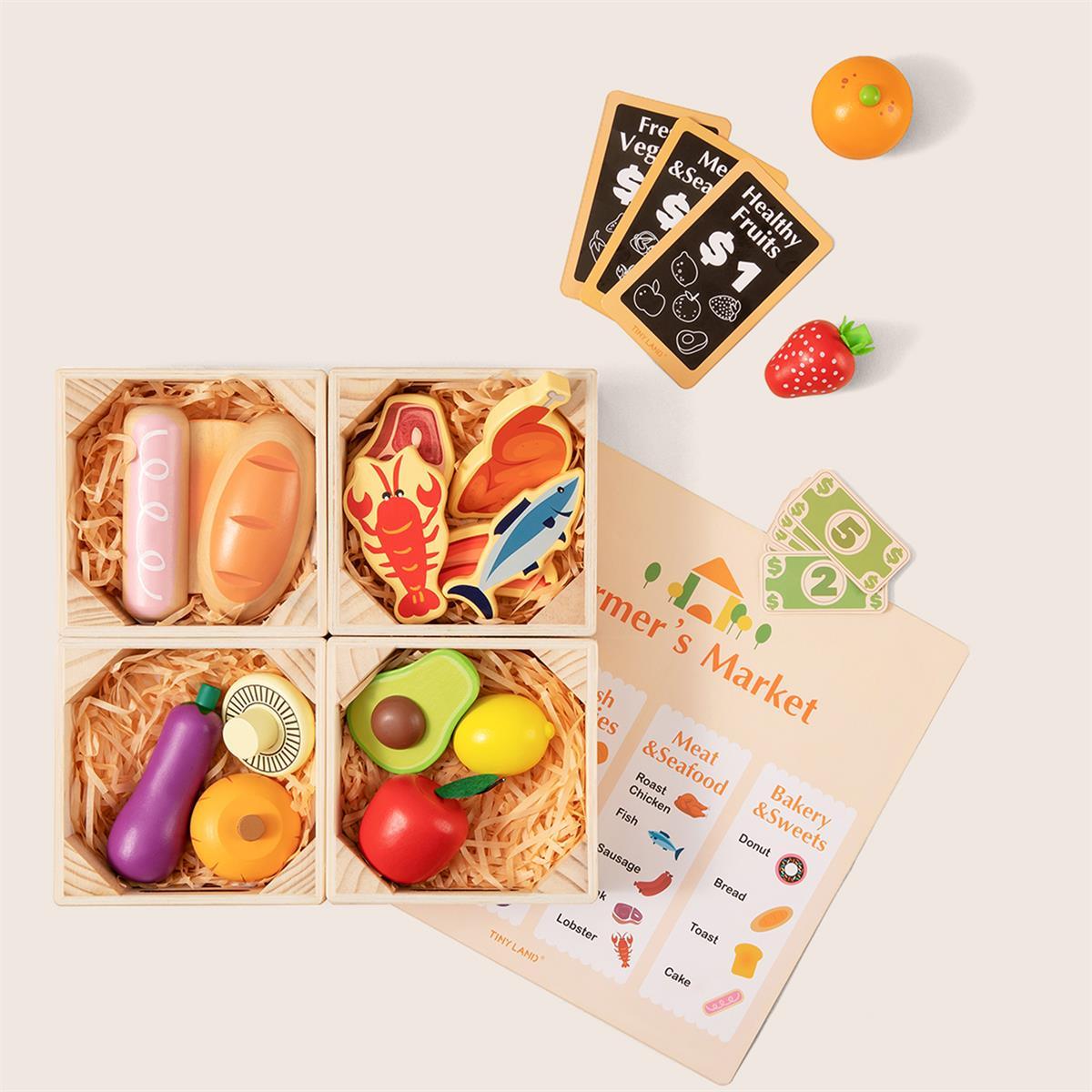 Tiny Land Tiny Land® Wooden Play Food For Kitchen (No Rack) - lily & onyx