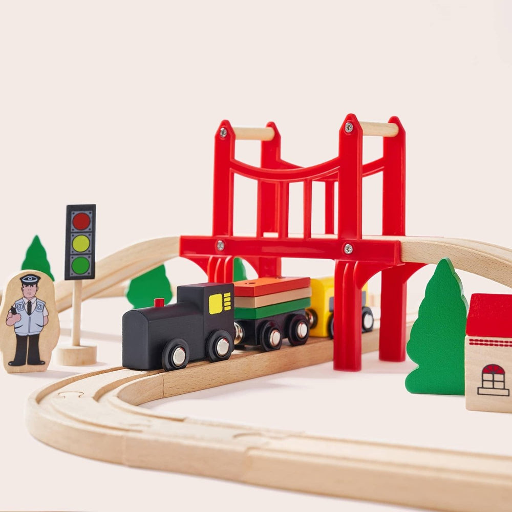 
                      
                        Tiny Land Tiny Land® Wooden Train Set for Children, 39 Pcs - lily & onyx
                      
                    