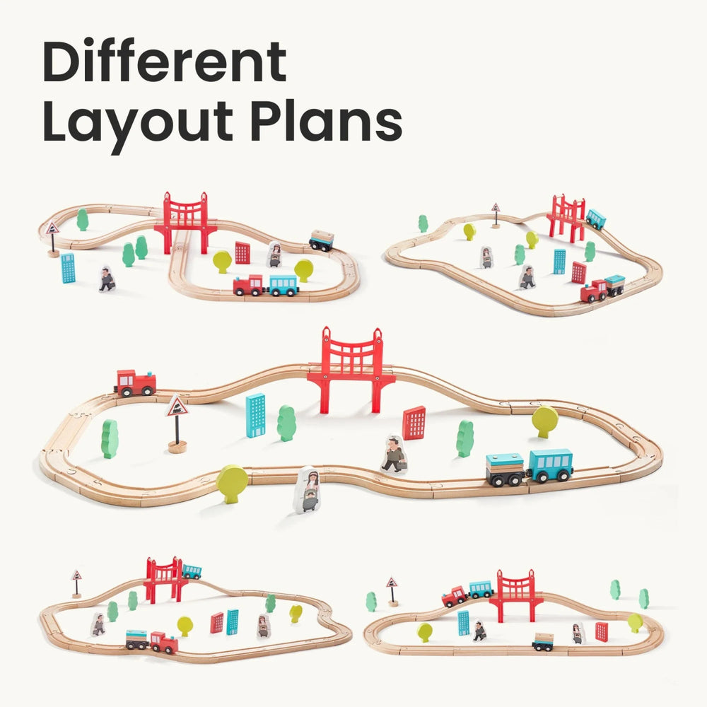 
                      
                        Tiny Land Tiny Land® Wooden Train Set for Children, 39 Pcs - lily & onyx
                      
                    