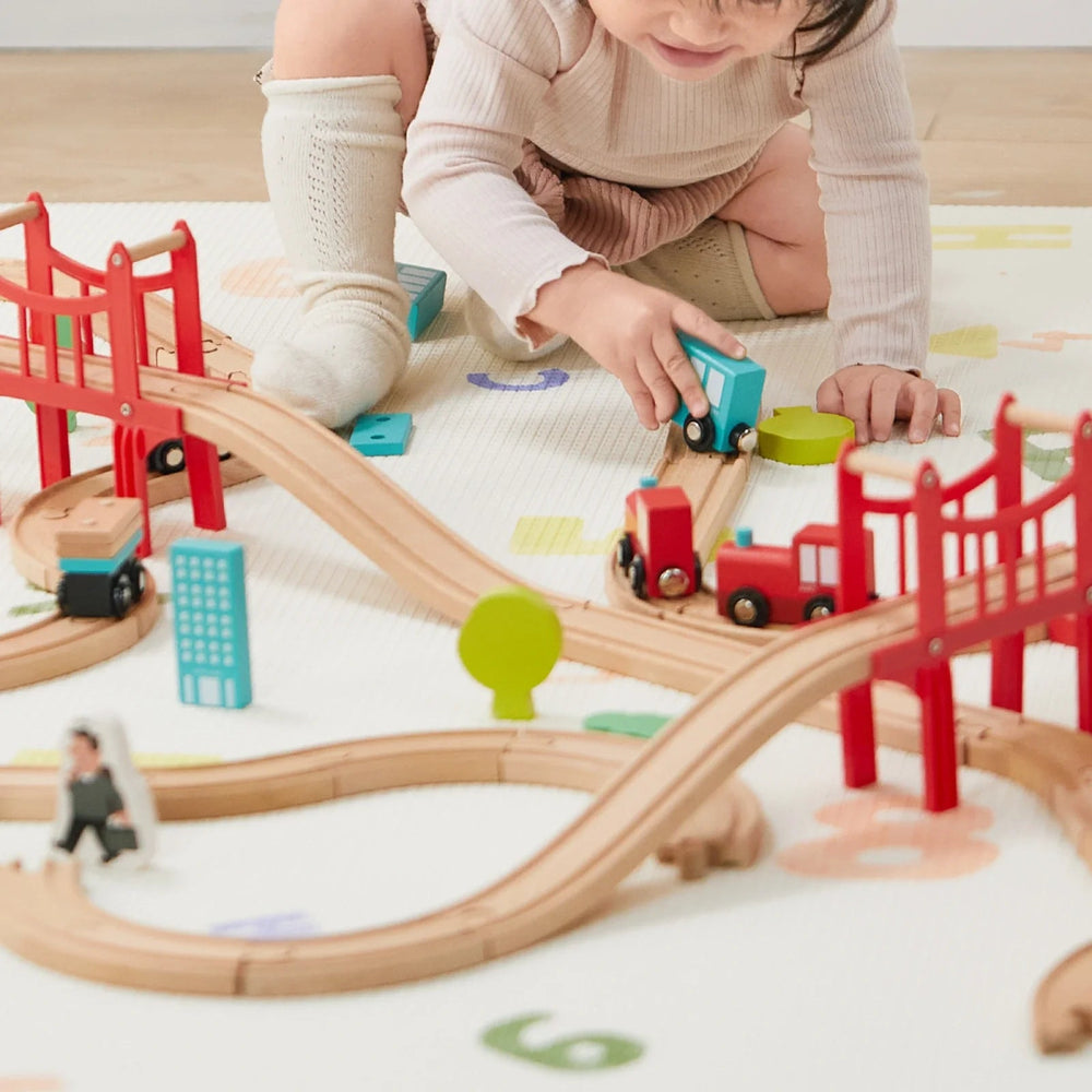 
                      
                        Tiny Land Tiny Land® Wooden Train Set for Children, 39 Pcs - lily & onyx
                      
                    