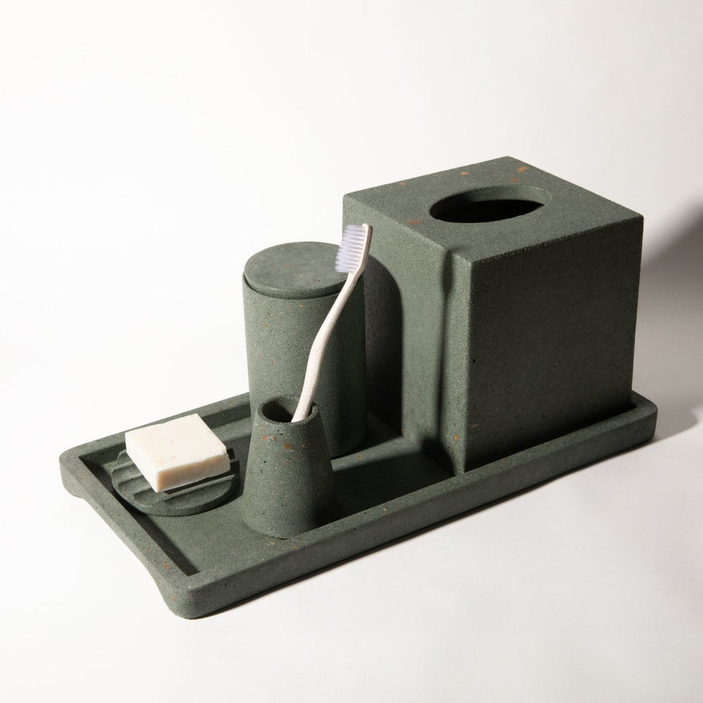 Pretti.Cool Tissue Box Cover | Dark Green Terrazzo - lily & onyx