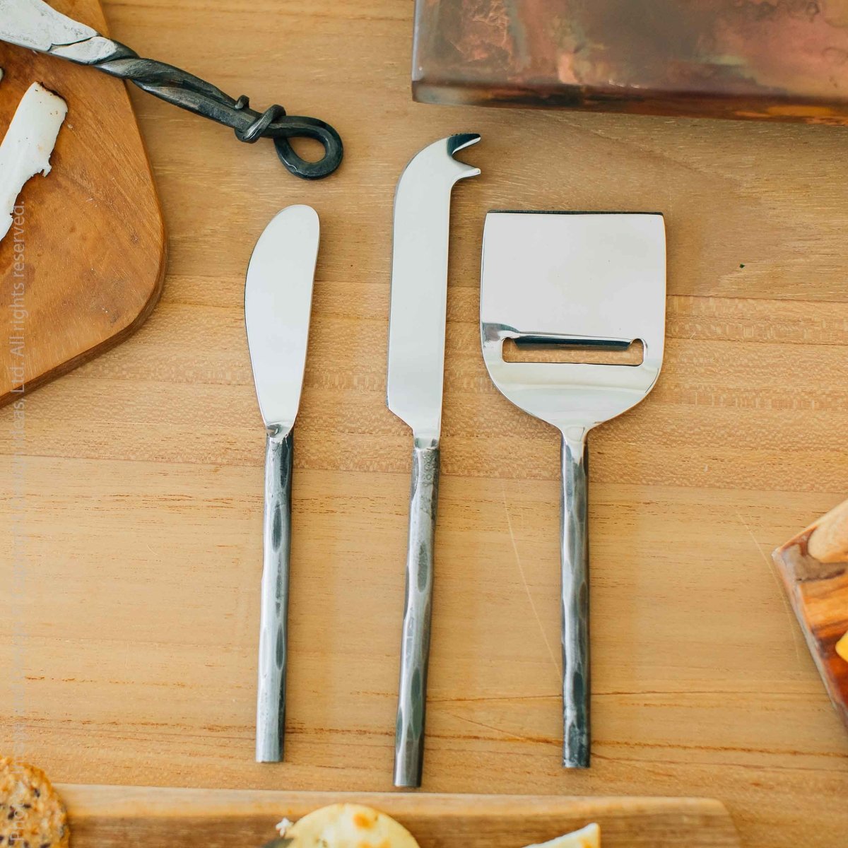 texxture Tomini™ Stainless Steel Cheese Knives, Set of 3 - lily & onyx