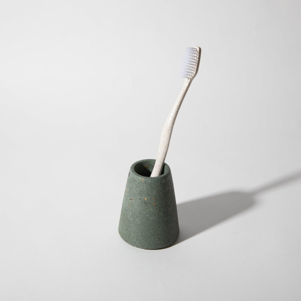 Pretti.Cool Toothbrush Holder | Dark Green Terrazzo - lily & onyx