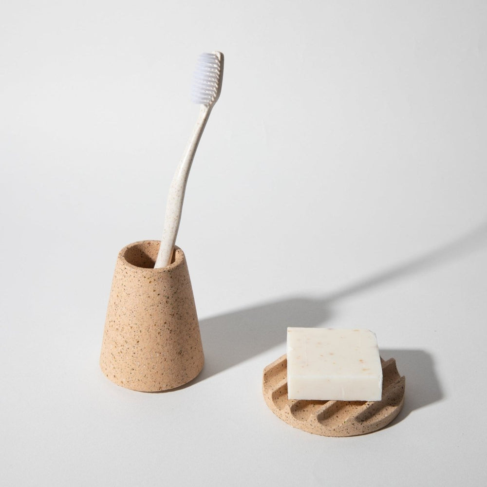 Pretti.Cool Toothbrush Holder | Peach Terrazzo - lily & onyx