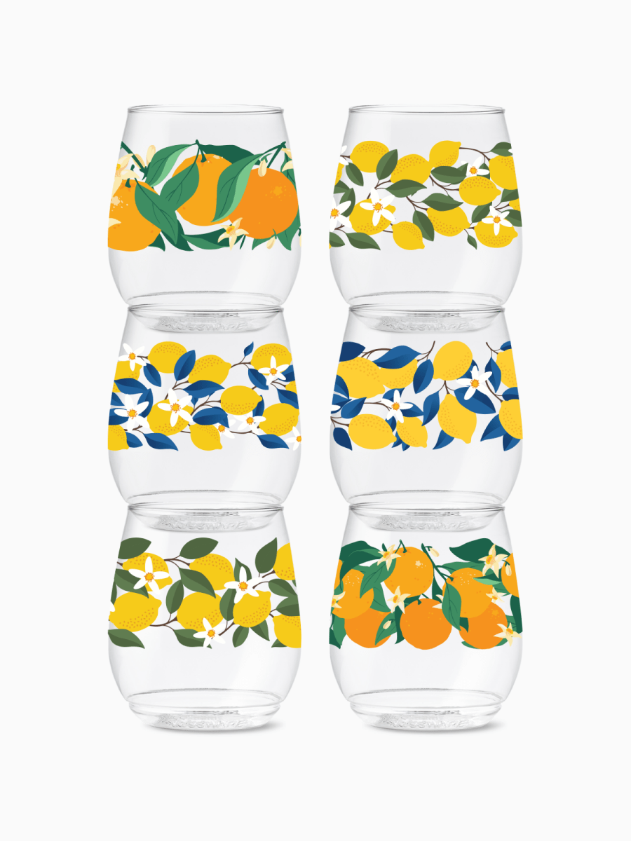 TOSSWARE Citrus POP 14oz Vino Cup - Shatterproof Recyclable Plastic Wine Glass