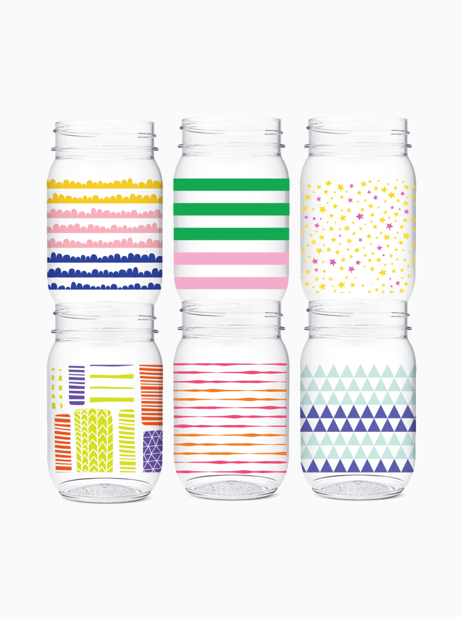 TOSSWARE Shatterproof Mason Jar Cups 16oz - Recycled Plastic BPA - Free 4 - Pack