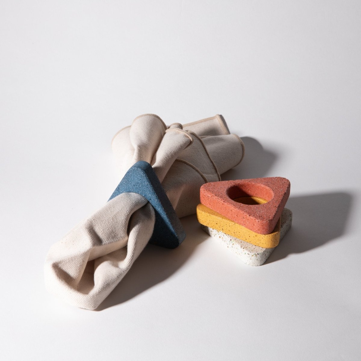 Pretti.Cool Triangle Napkin Ring, Set of 4 | Terrazzo Primaries - lily & onyx