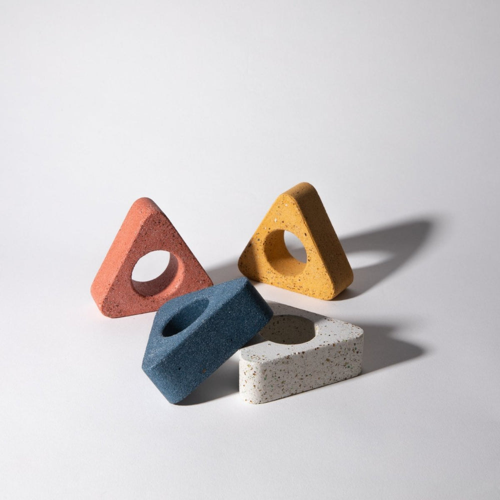
                      
                        Pretti.Cool Triangle Napkin Ring, Set of 4 | Terrazzo Primaries - lily & onyx
                      
                    