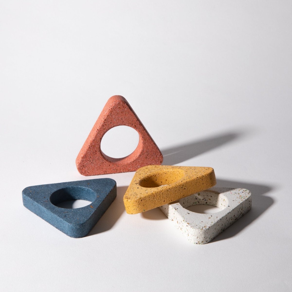 Pretti.Cool Triangle Napkin Ring, Set of 4 | Terrazzo Primaries - lily & onyx