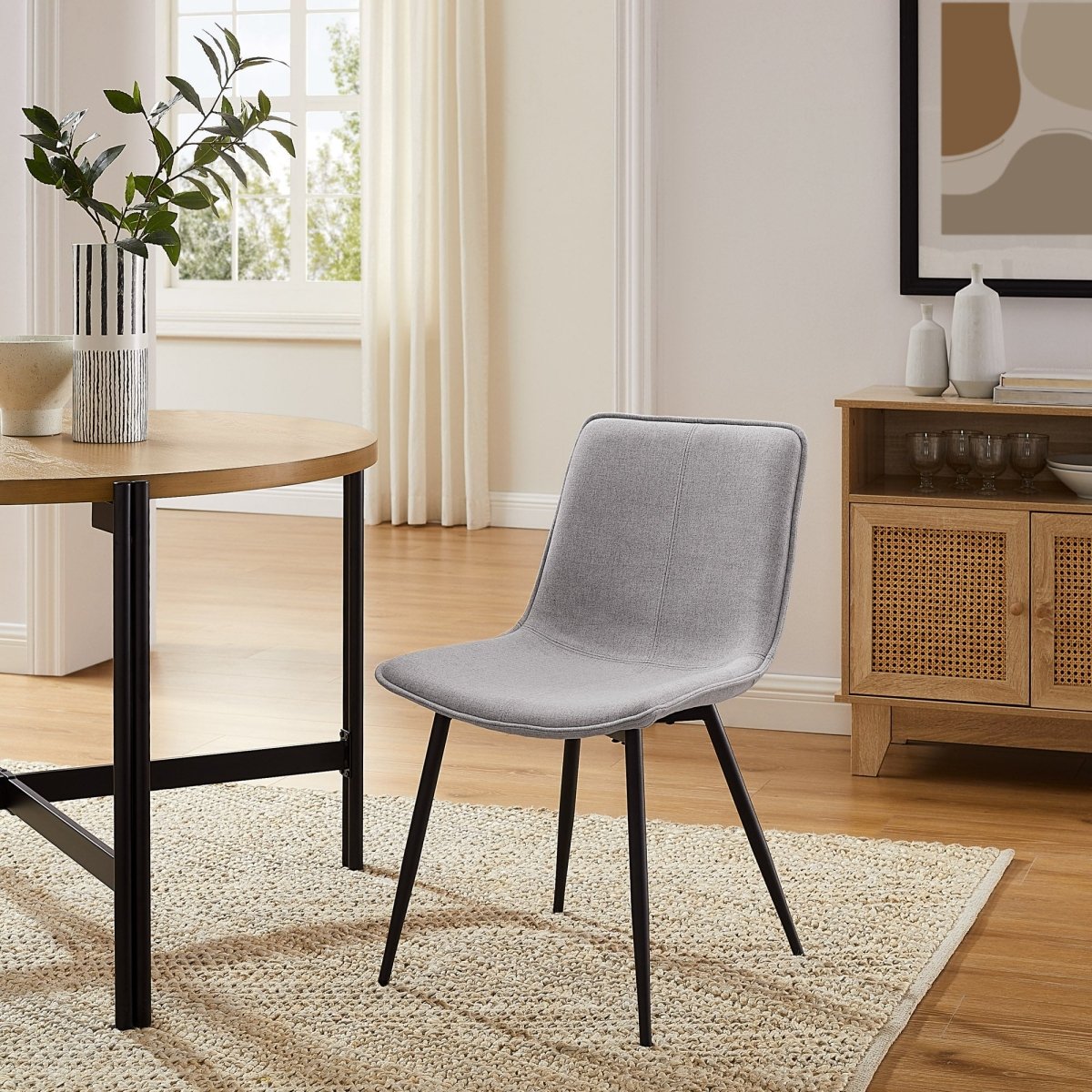 Walker Edison Tribeca Upholstered Dining Chair, Set of 2 - lily & onyx