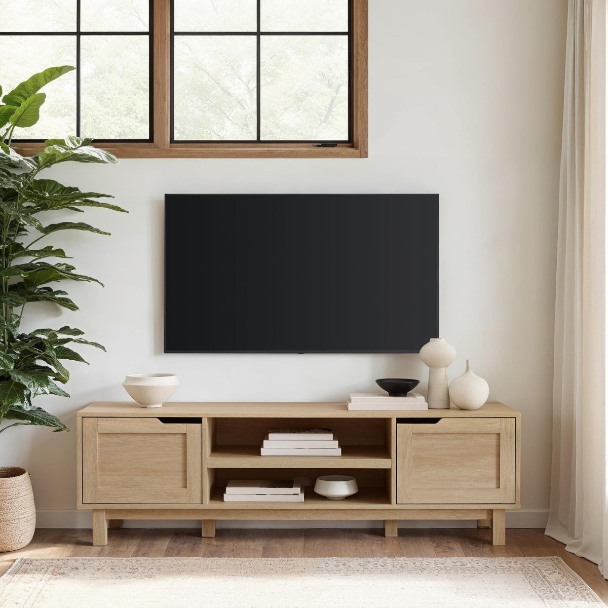 Walker Edison Tromso Modern 2 - Door TV Stand for TVs up to 65” - lily & onyx