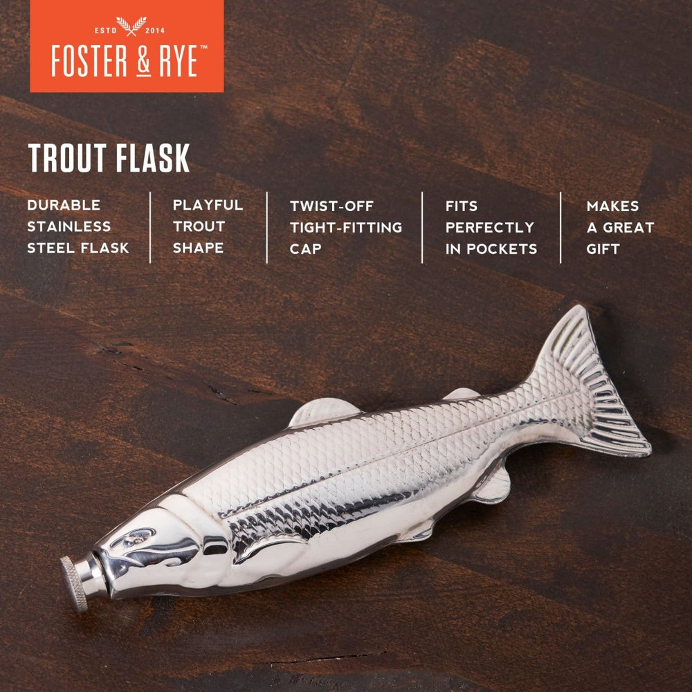 
                      
                        Foster & Rye Trout 4 oz Stainless Steel Flask - lily & onyx
                      
                    
