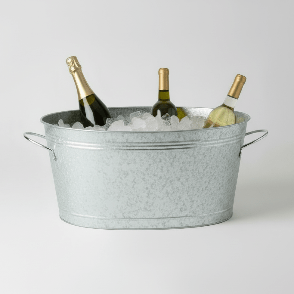 True Galvanized Metal Beverage Tub & Ice Bucket, 6.3 Gallon