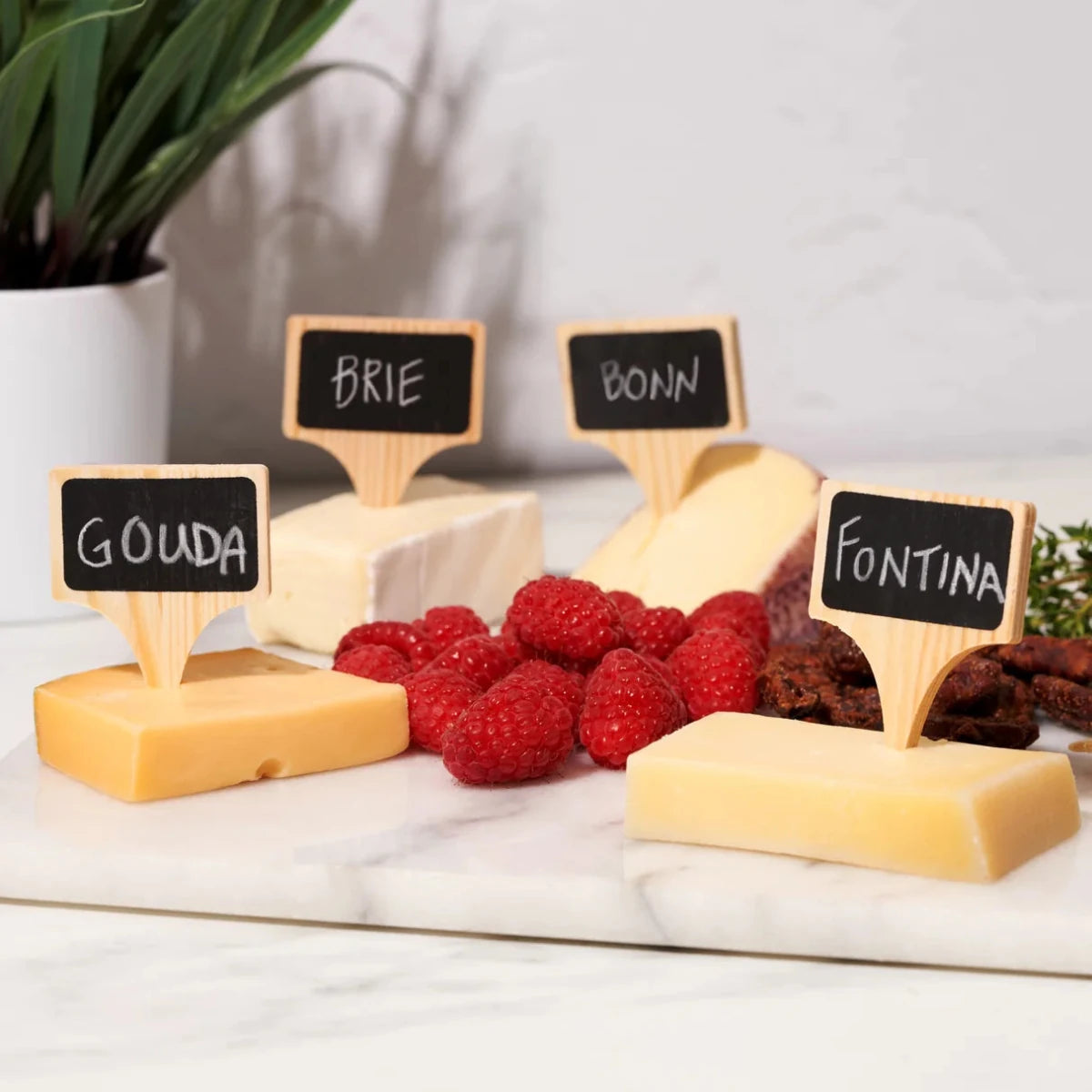 True Inscribe Wooden Cheese Markers, Set of 4