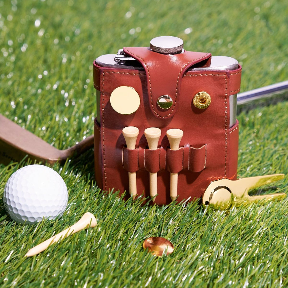 True Trueflask 6 oz Golfer's Flask & 7 - Piece Accessory Set - lily & onyx