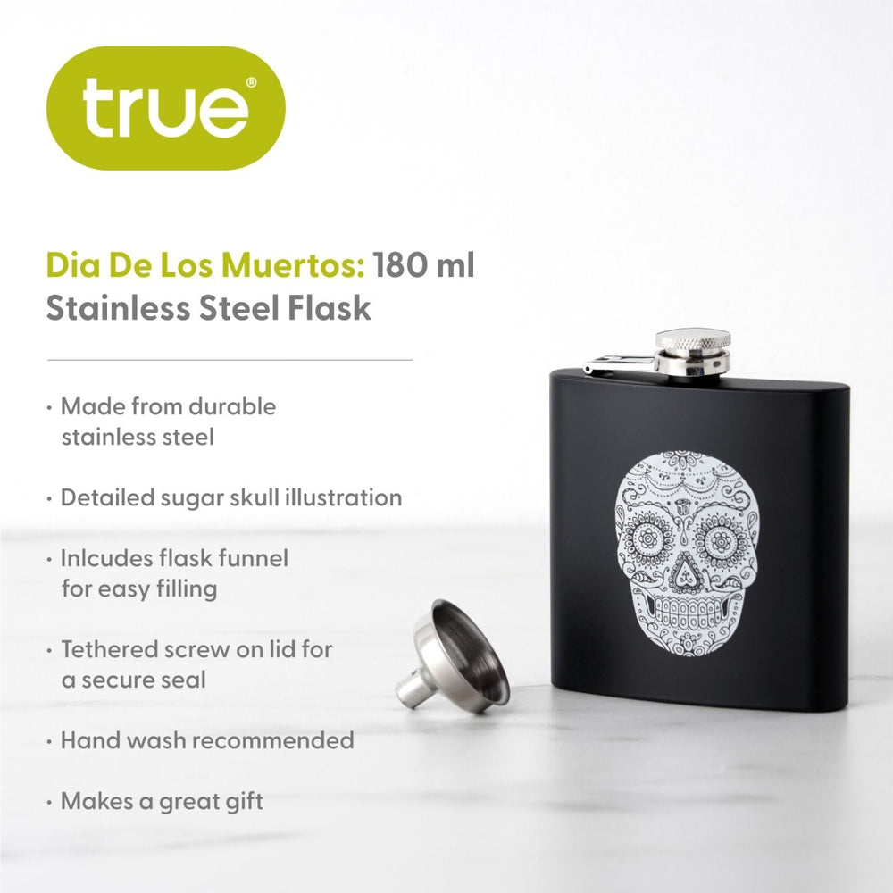 
                      
                        True Trueflask 6 oz Soft Touch Dia De Los Muertos Flask, Black - lily & onyx
                      
                    