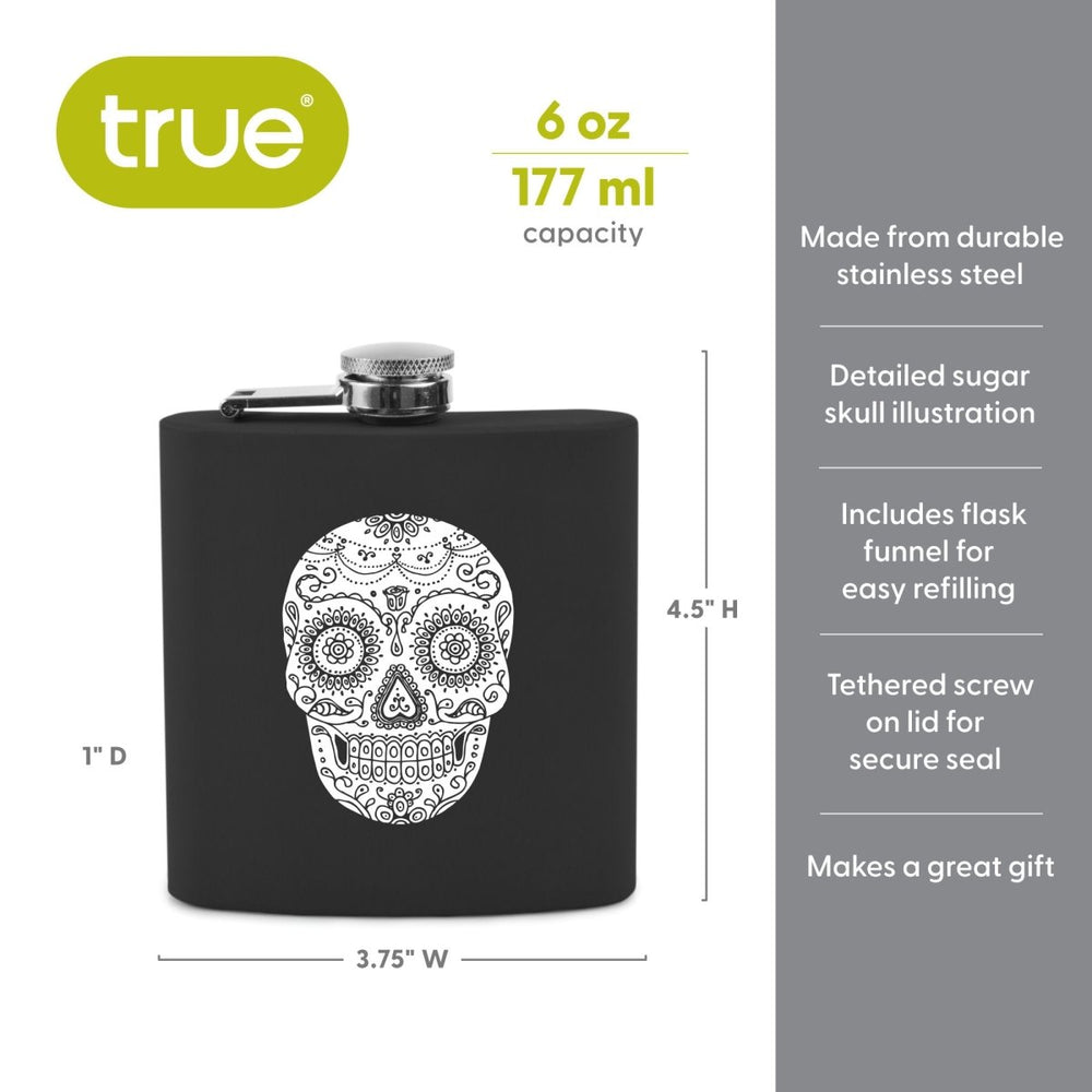 
                      
                        True Trueflask 6 oz Soft Touch Dia De Los Muertos Flask, Black - lily & onyx
                      
                    