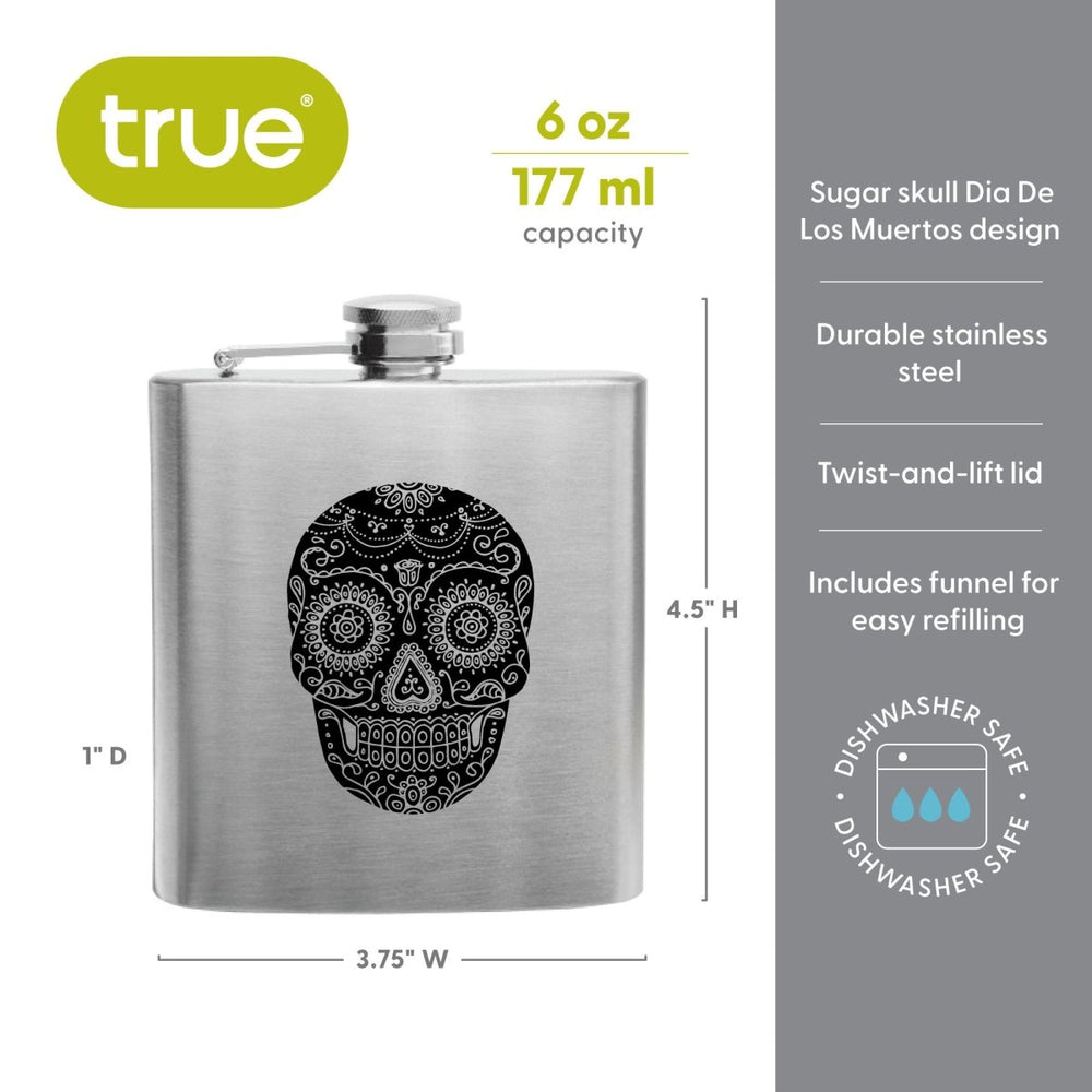 
                      
                        True Trueflask 6 oz Stainless Steel Dia De Los Muertos Flask - lily & onyx
                      
                    