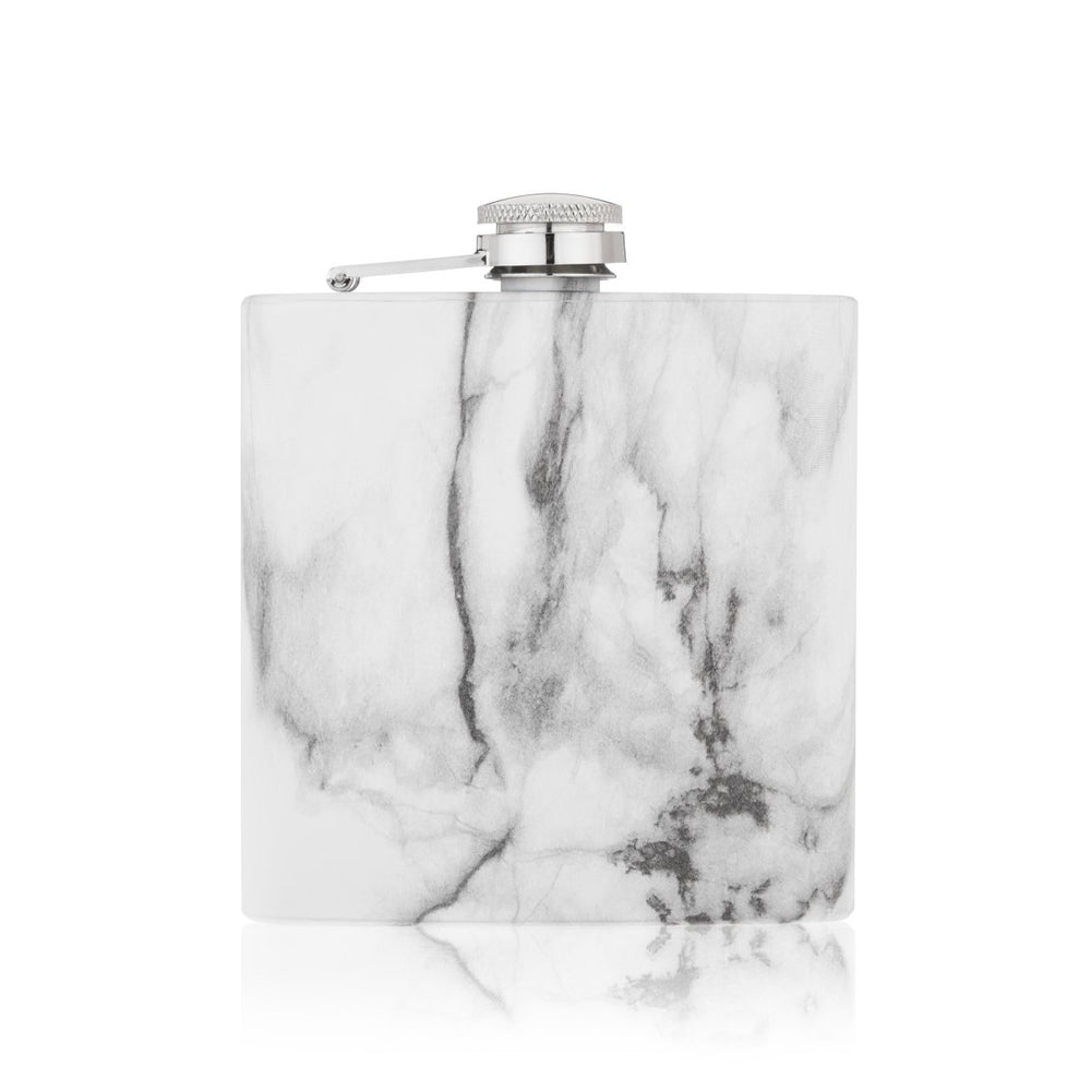 True Trueflask 6 oz Stainless Steel Flask, Marble - lily & onyx