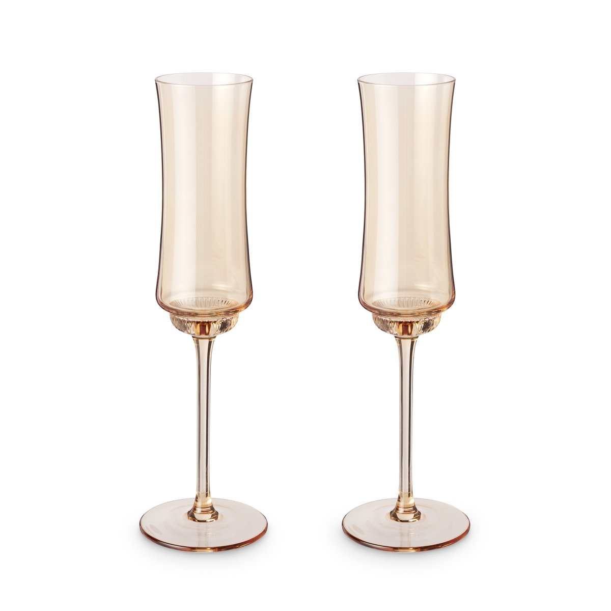 Twine Living Tulip Champagne Flutes in Amber, Set of 2 - lily & onyx