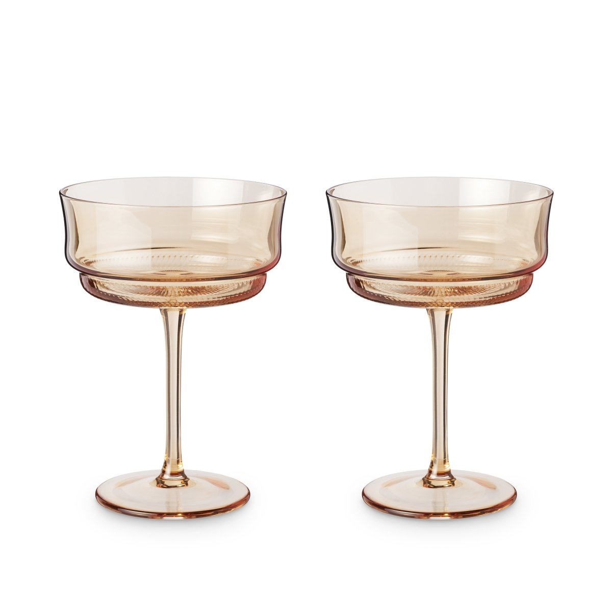 Twine Living Tulip Coupes in Amber, Set of 2 - lily & onyx