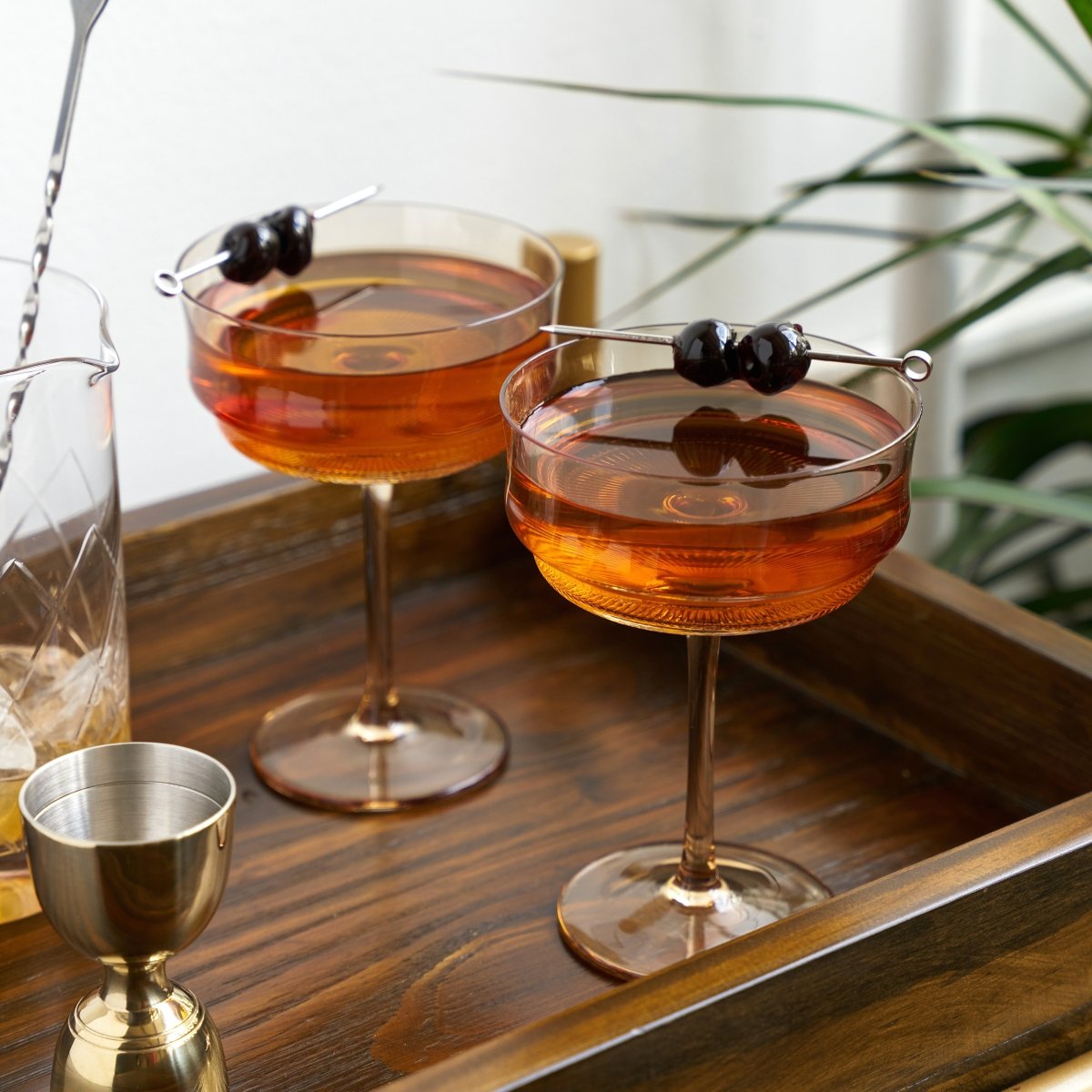 Twine Living Tulip Coupes in Amber, Set of 2 - lily & onyx