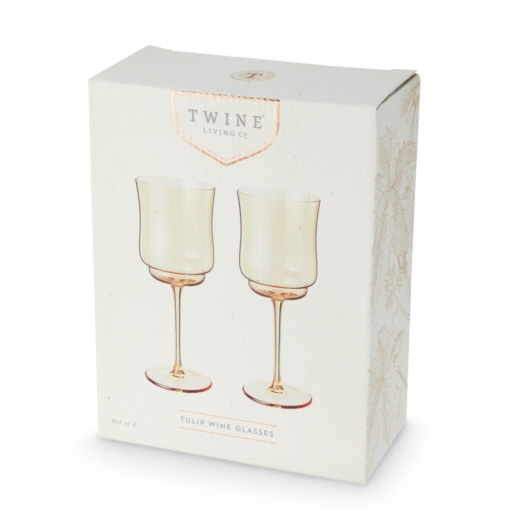 
                      
                        Twine Living Tulip Stemmed Wine Glasses in Amber, Set of 2 - lily & onyx
                      
                    