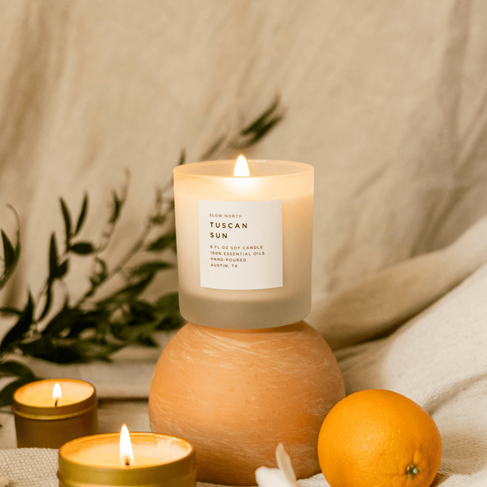 
                      
                        Slow North Tuscan Sun | Orange + Frankincense + Jasmine | Frosted Candle, 8 oz - lily & onyx
                      
                    