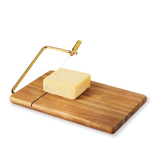 Twine Living Acacia Wood Cheese Slicing Board with Wire Cutter
