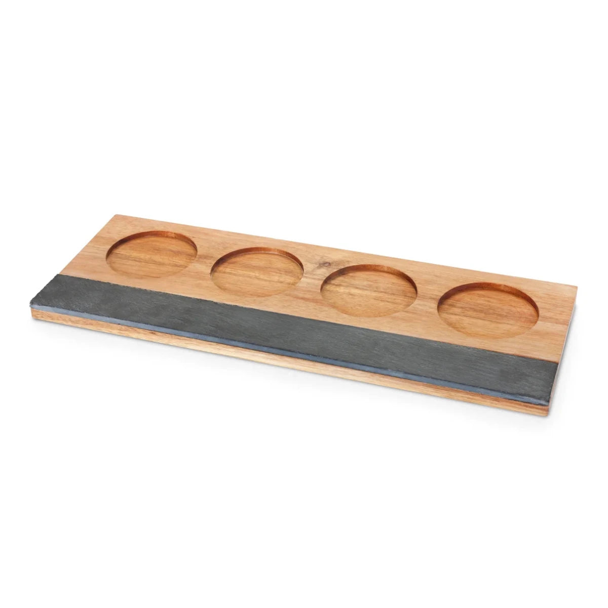 Twine Living Acacia Wood Wine Flight Serving Board