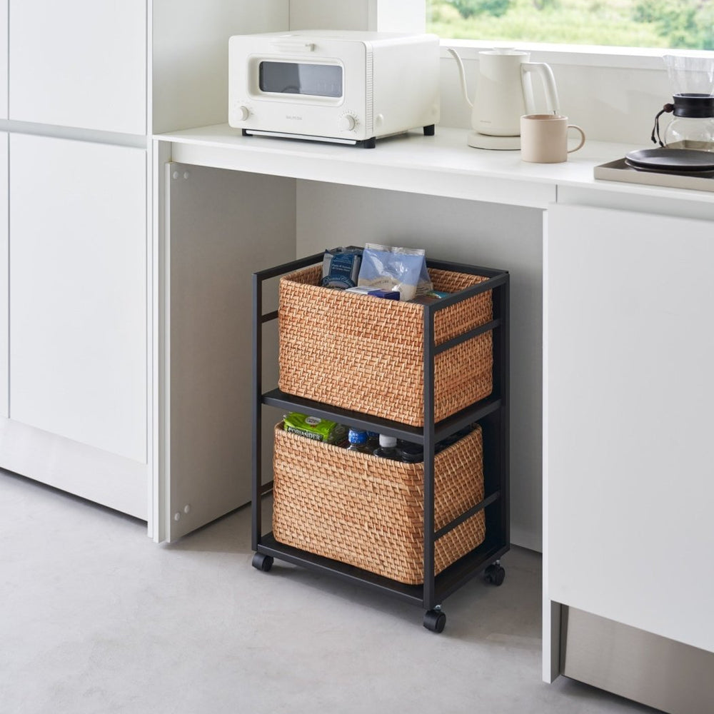 
                      
                        Yamazaki Home Two - Tier Steel Hideaway Storage Cart, 24" H - lily & onyx
                      
                    
