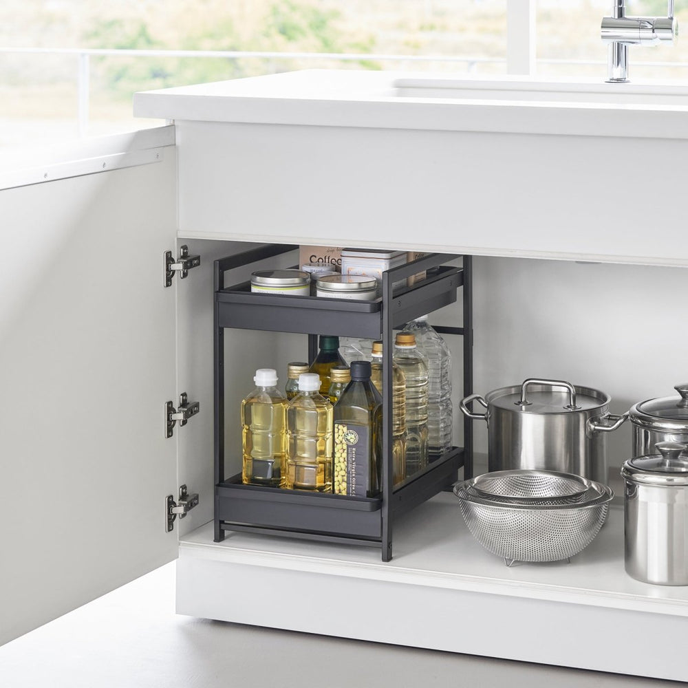 
                      
                        Yamazaki Home Two - Tier Steel Pull - Out Shelf - lily & onyx
                      
                    