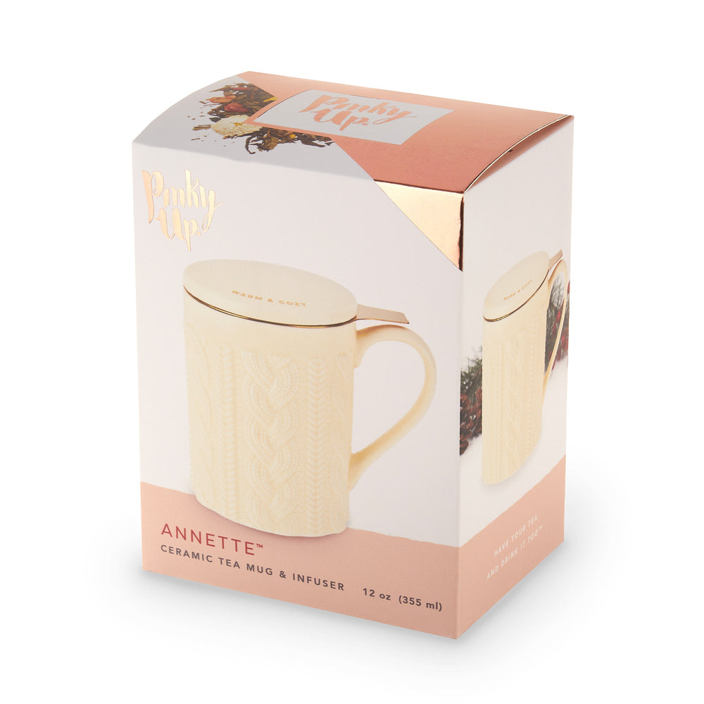 
                      
                        Annette Knit Ceramic Tea Mug & Infuser, 12oz
                      
                    