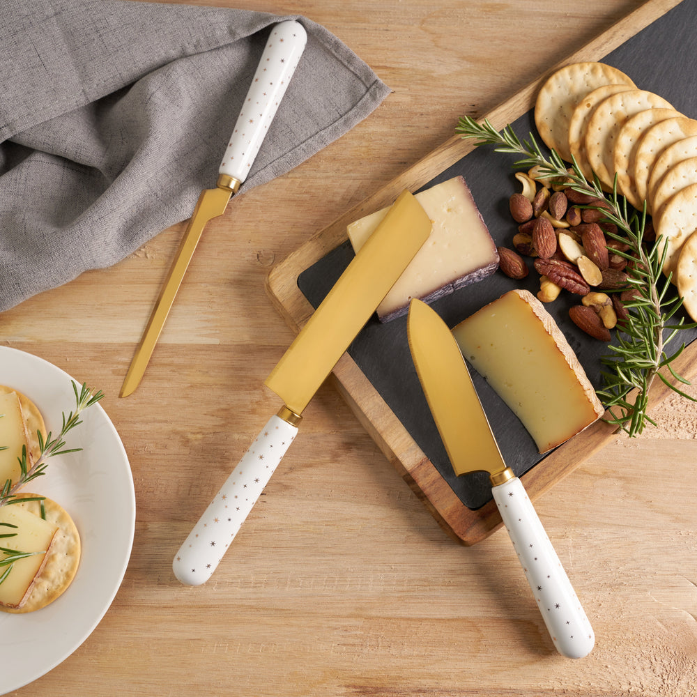 Starlight Stainless Steel Cheese Knives, Set of 3