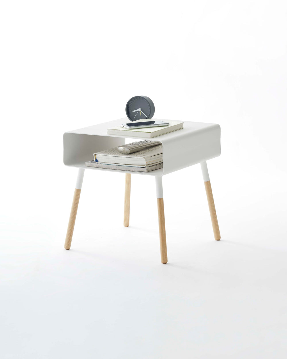 Steel Storage Table with Wood Legs, Tall - 23