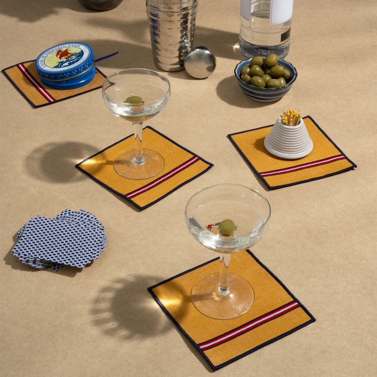 ATELIER SAUCIER University Stripe Cocktail Napkins | Set of 4 - lily & onyx
