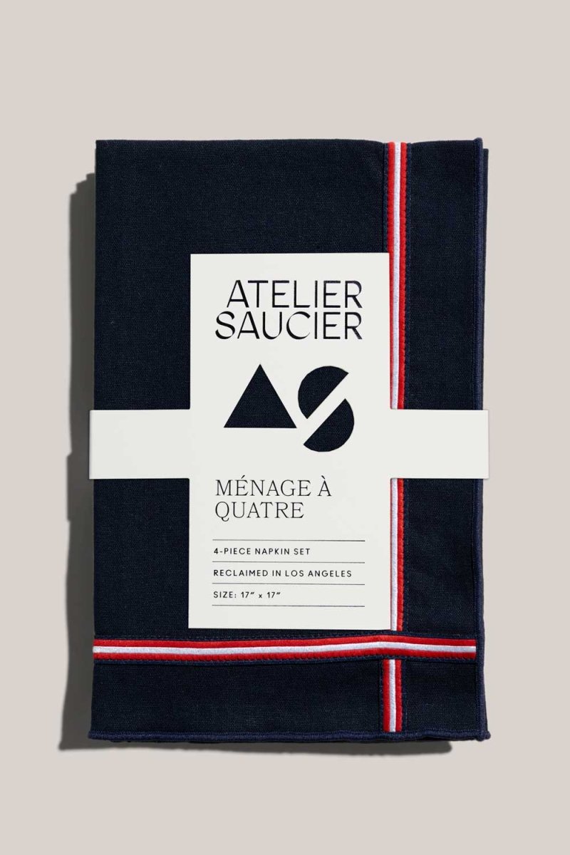 ATELIER SAUCIER University Stripe Napkins | Set of 4 - lily & onyx