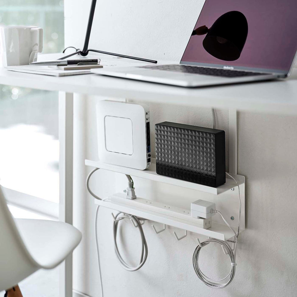 Under-Desk Steel Cable & Router Storage Rack