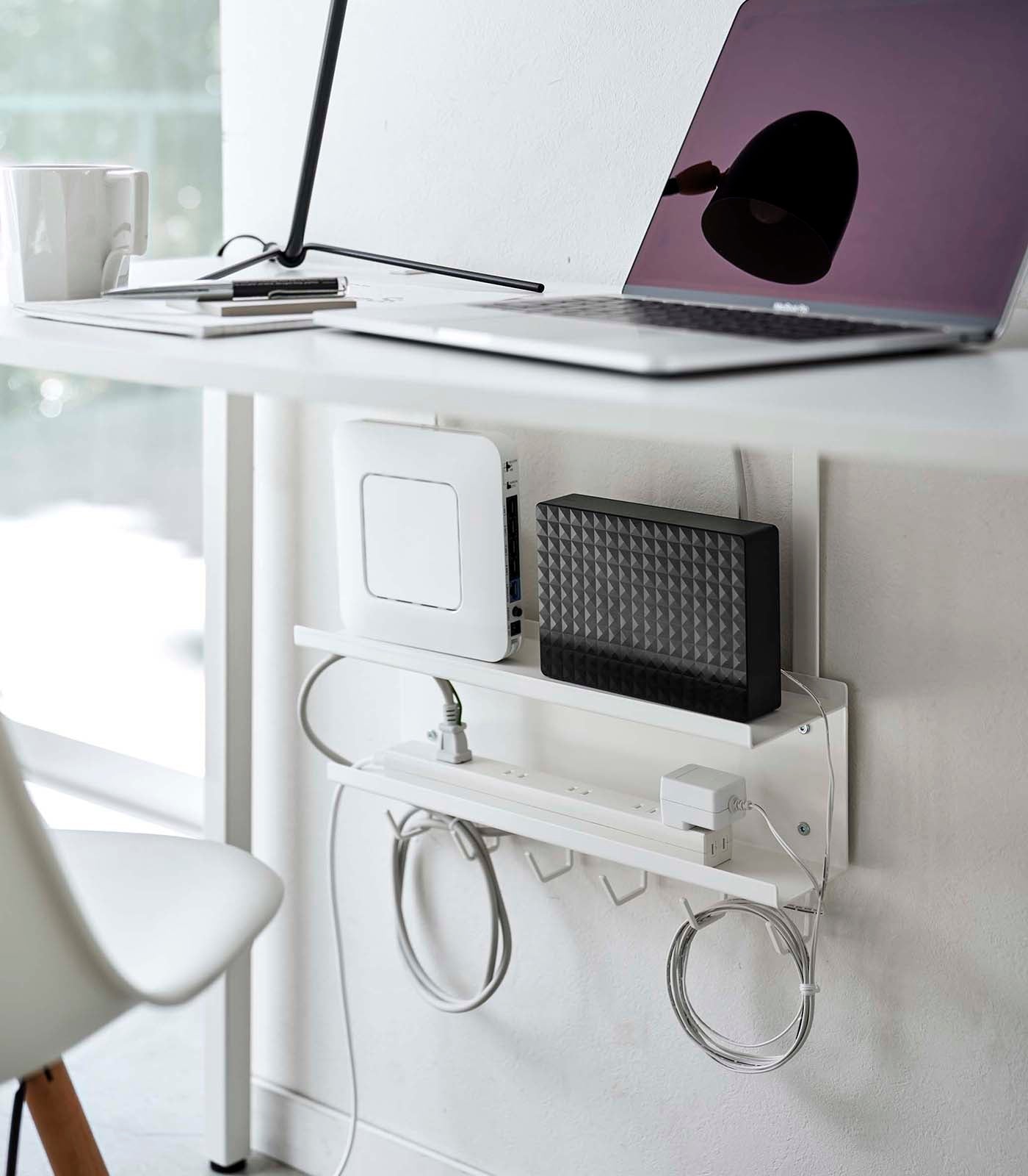 Under-Desk Steel Cable & Router Storage Rack